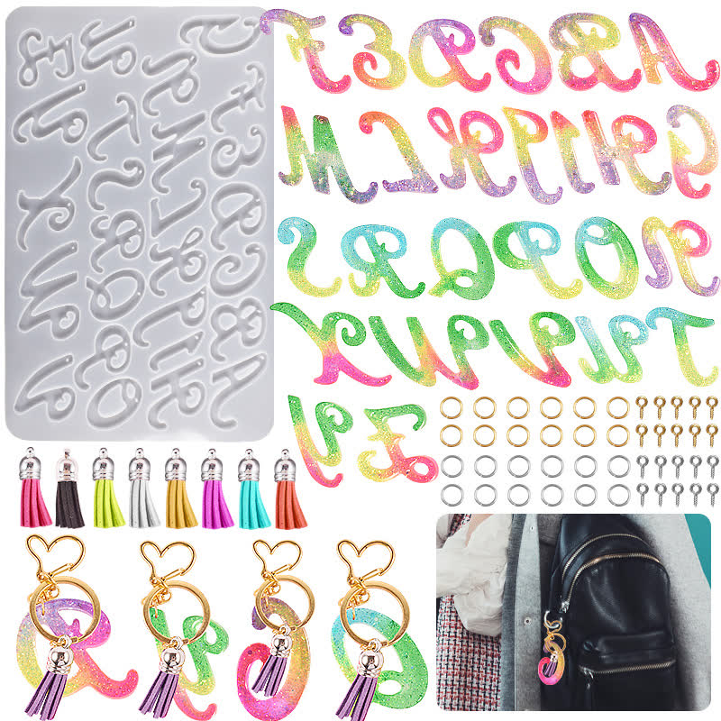 Alphabet Cursive Pendant Mold (WYD-431)