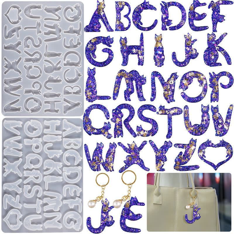 Alphabet Kitten Pendant Mold (WYD-414)