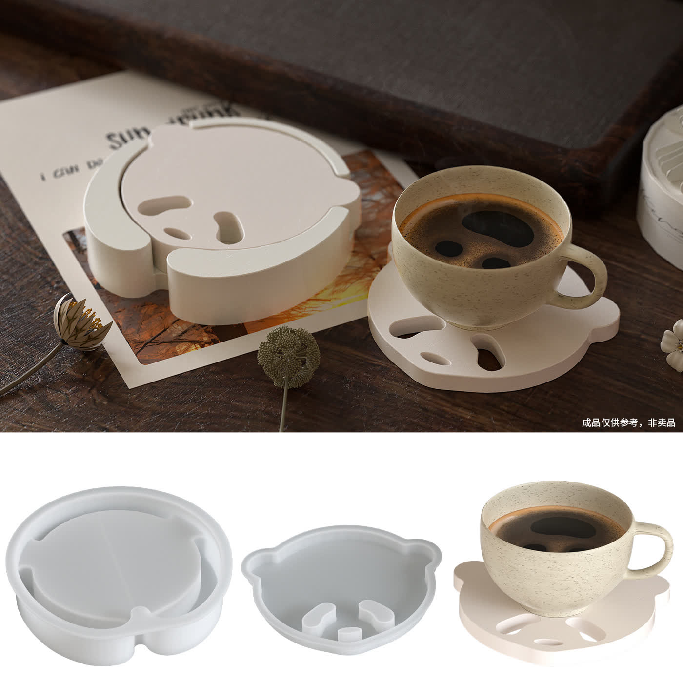 Bear Coaster Gypsum Mold (WYD-242)