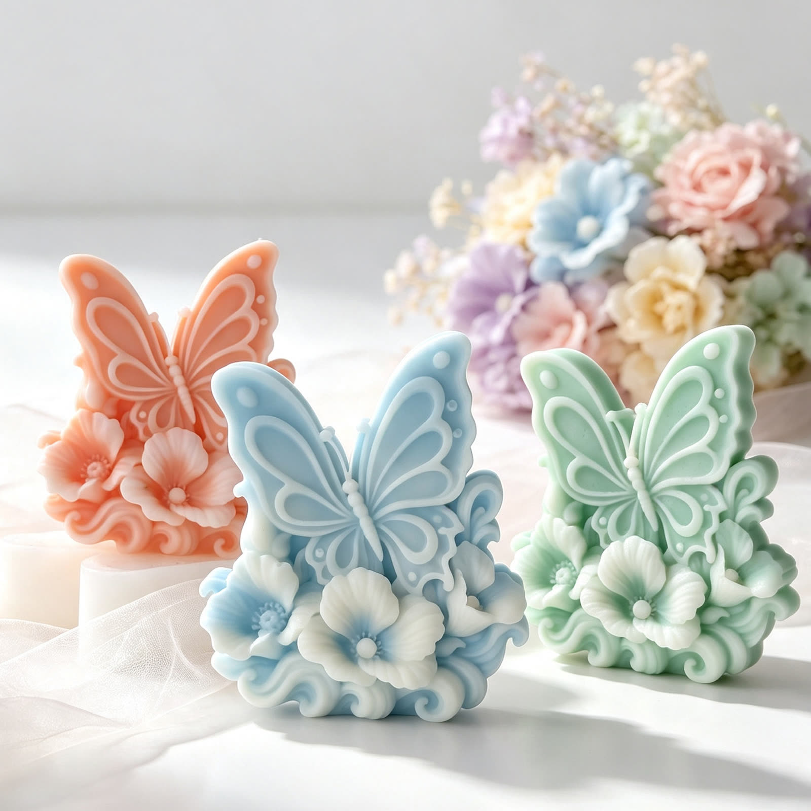 Butterfly Sea Relief Candle Mold (WYD-098)
