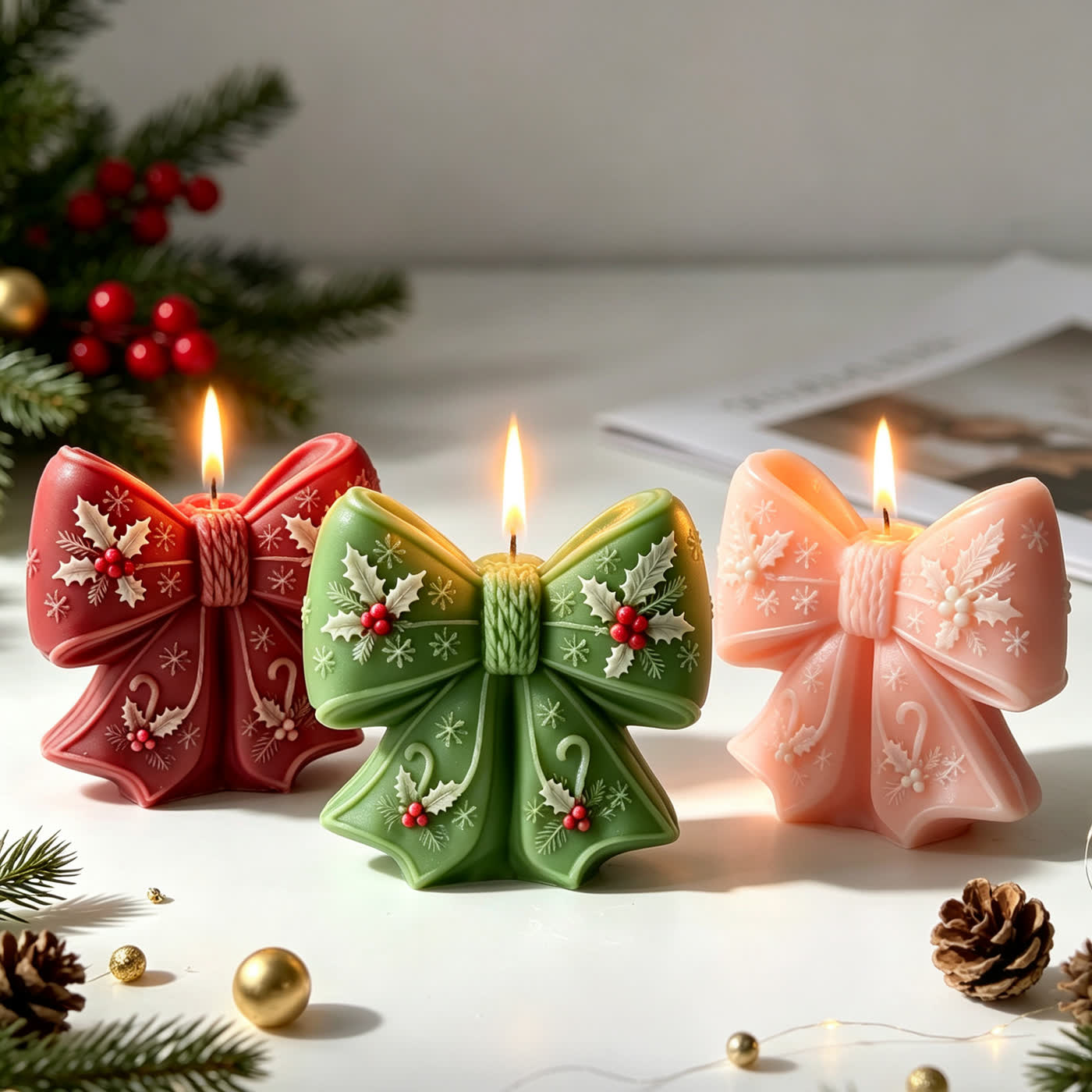 Christmas Bow Candle Mold (WYD-025)