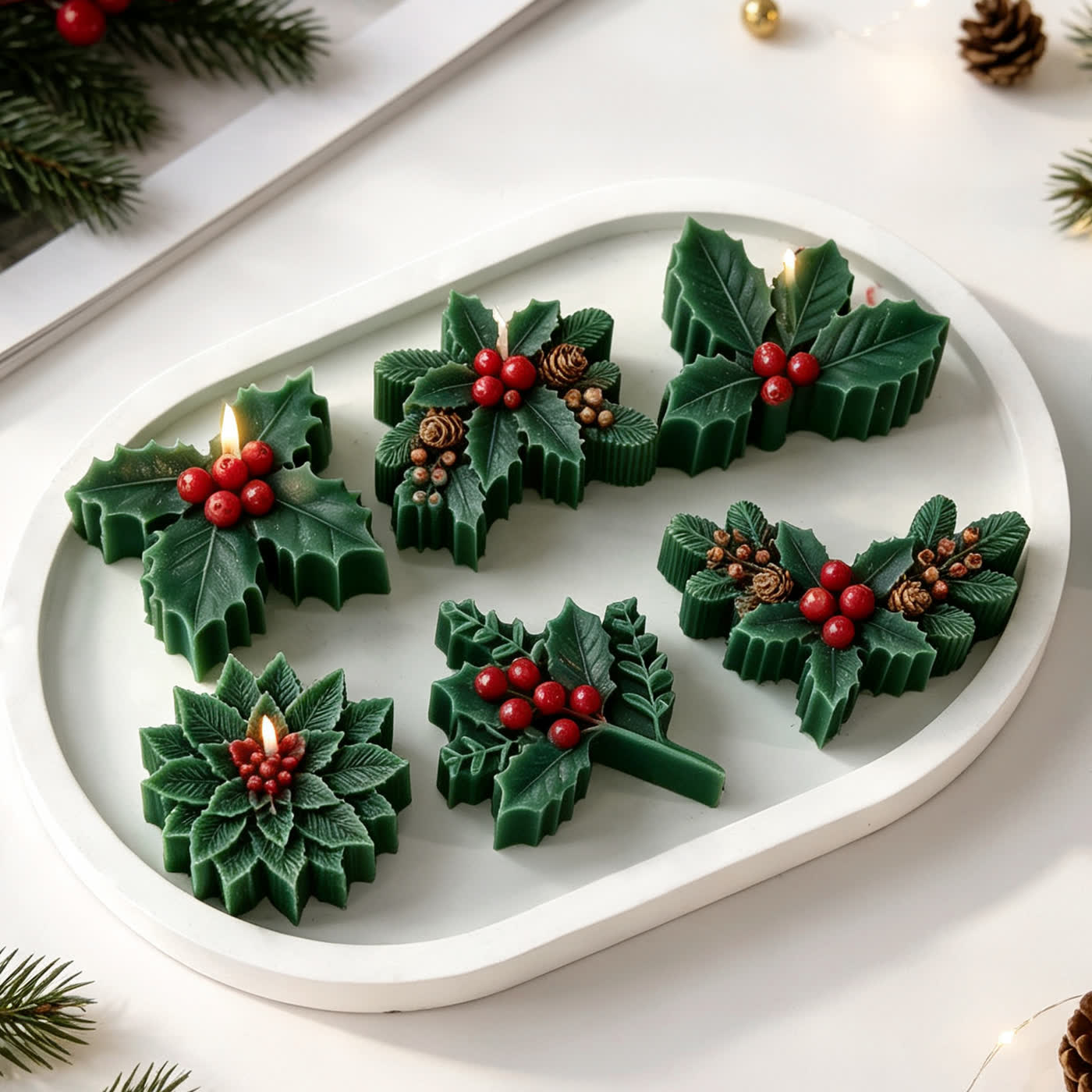 Christmas Holly Candle Mold (WYD-034)