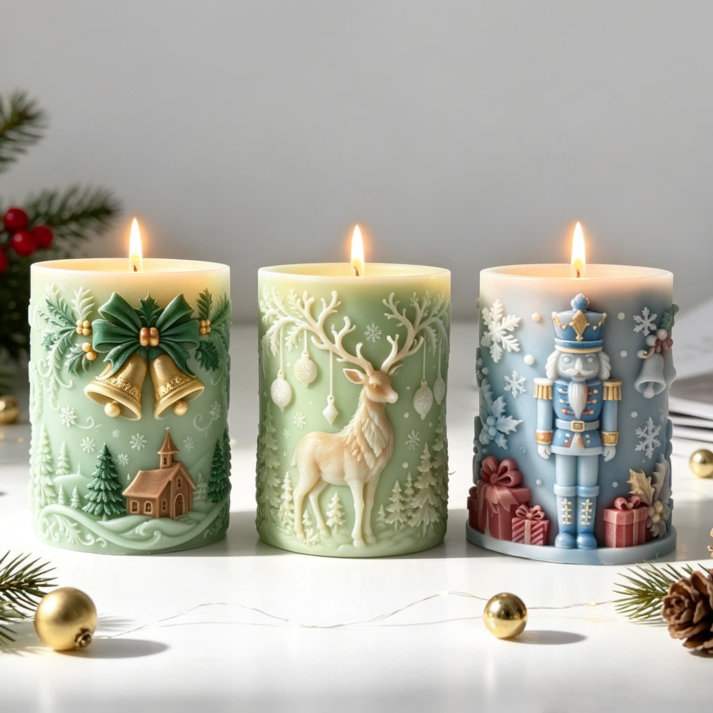 Christmas Relief Candle Mold (WYD-085)
