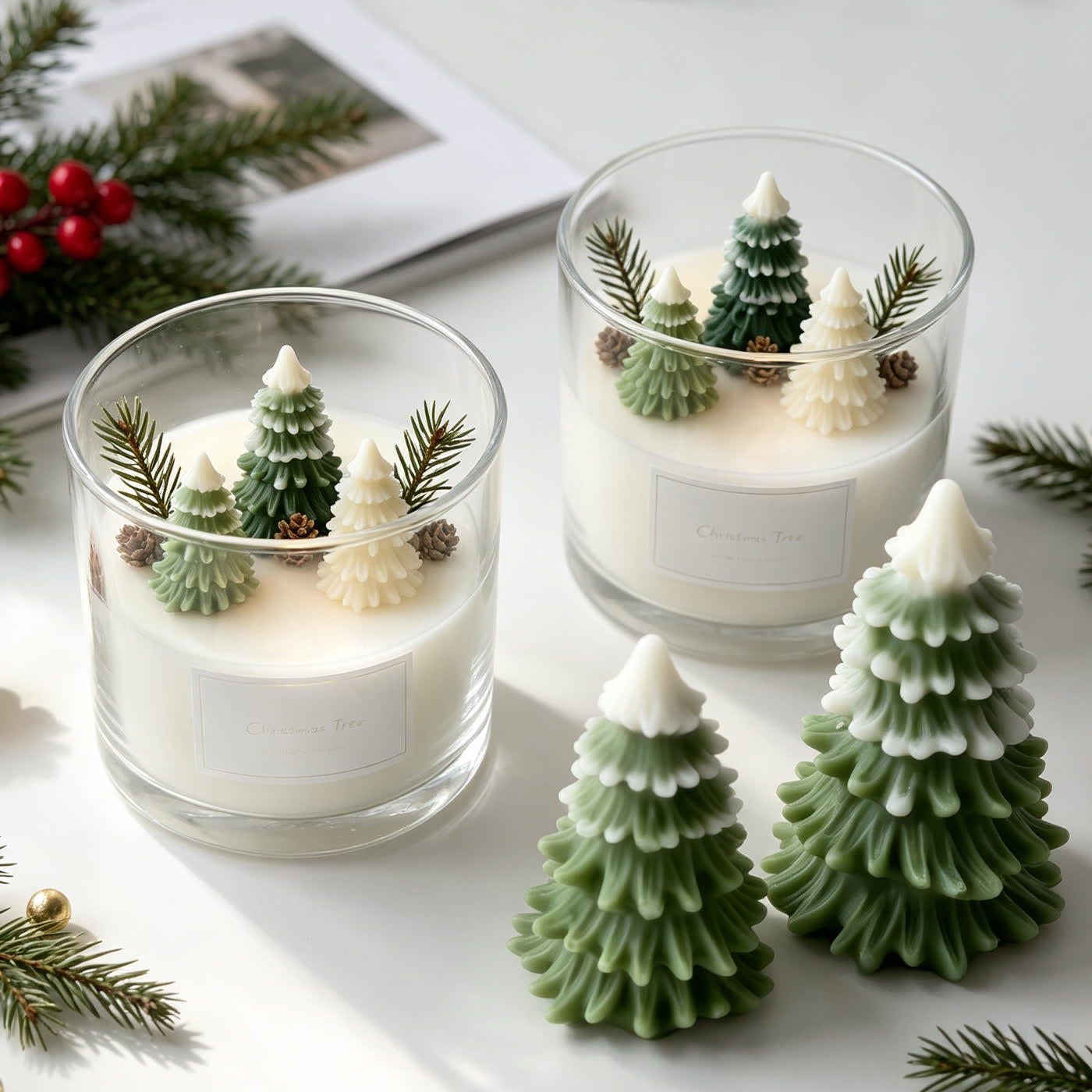 Christmas Tree Needle Christmas Tree Candle Mold (WYD-061)