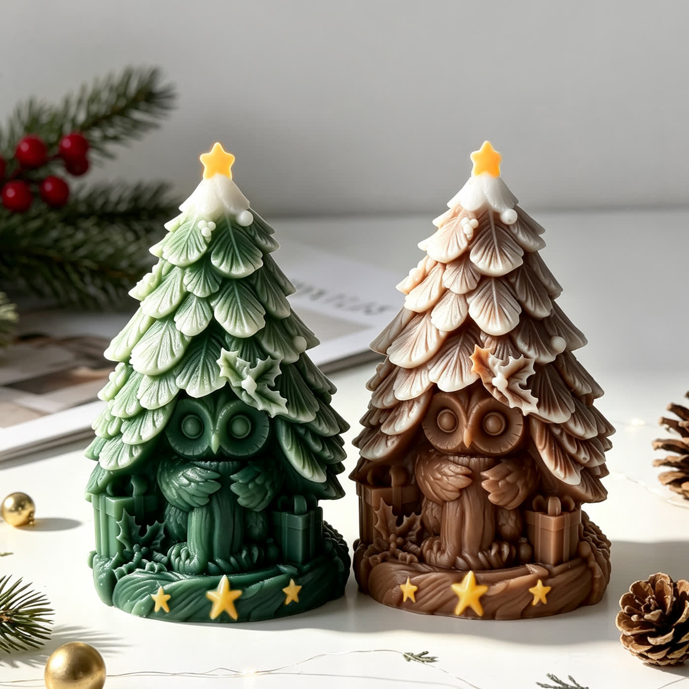 Christmas Tree Owl Candle Mold (WYD-027)