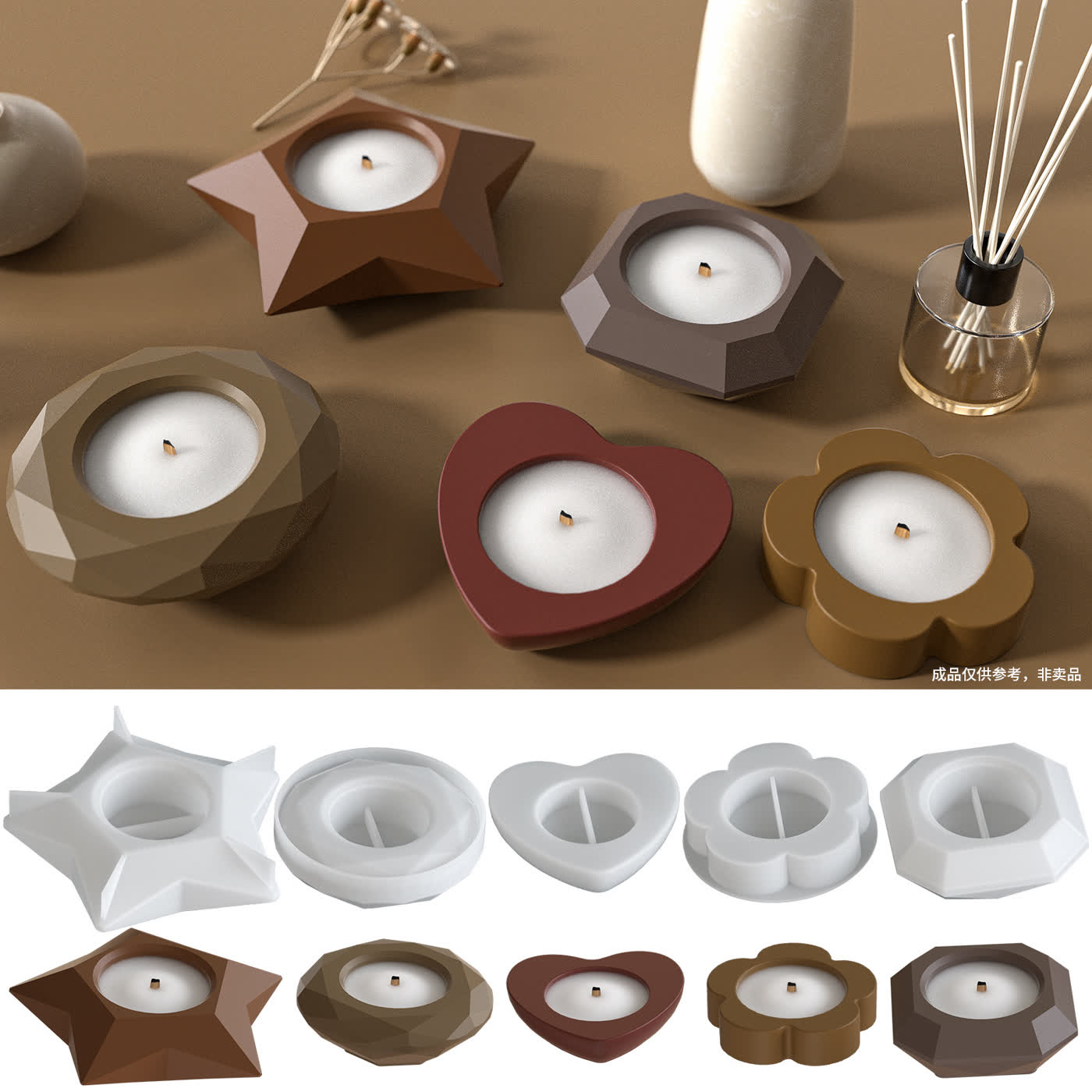 Faceted Round Candle Mold (WYD-101)