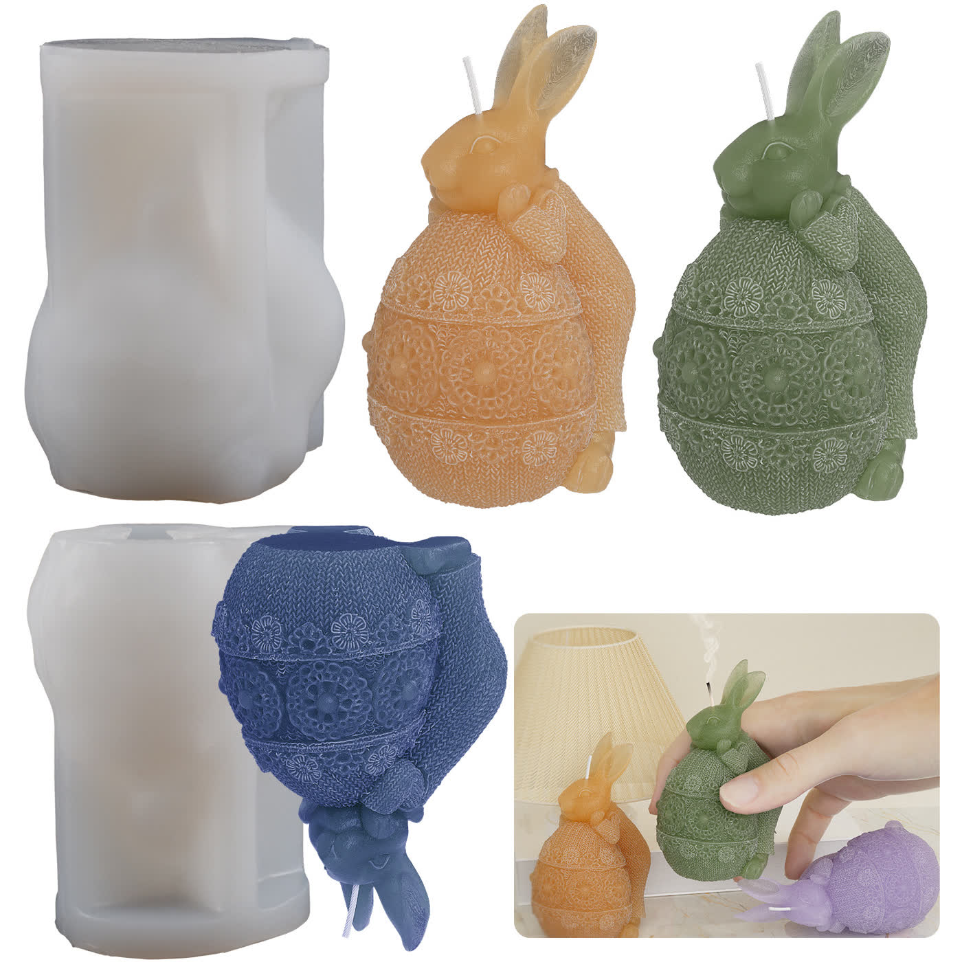 Flower Ball Bunny Candle Mold (WYD-052)