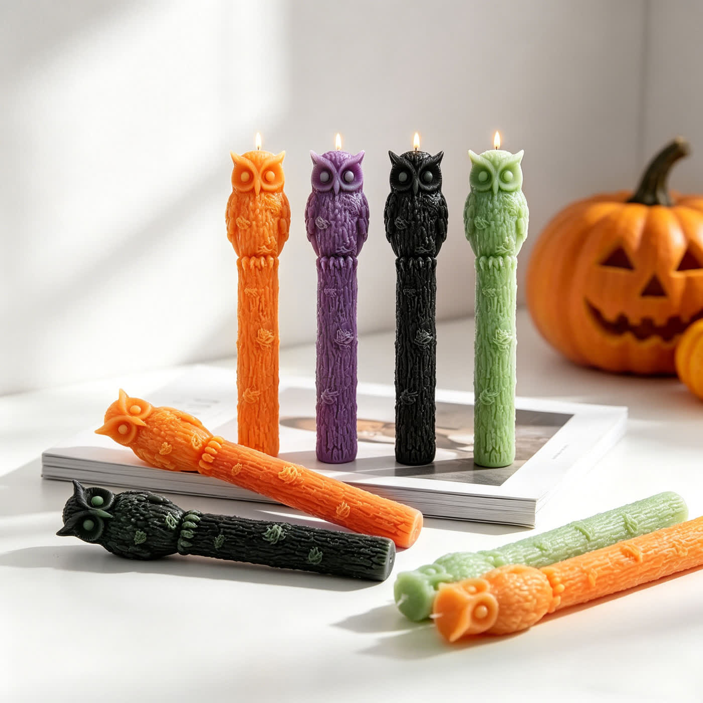 Halloween Stump Cat Head Candle Mold (WYD-157)
