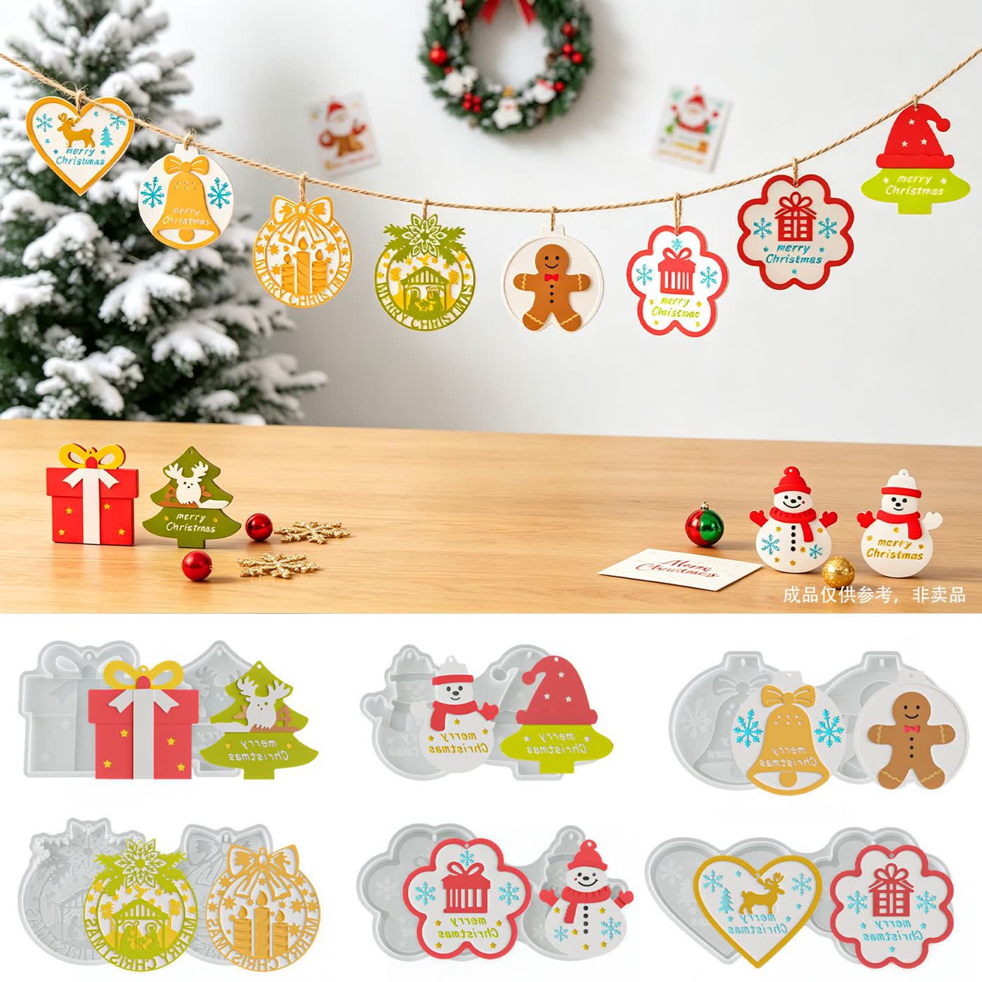 Hanging Tag Gingerbread Man Silicone Mold (WYD-823)