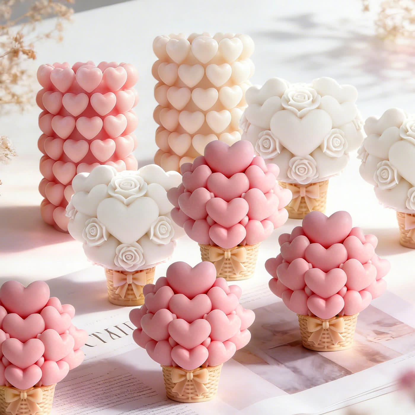 Heart Cylinder Candle Mold (WYD-078)