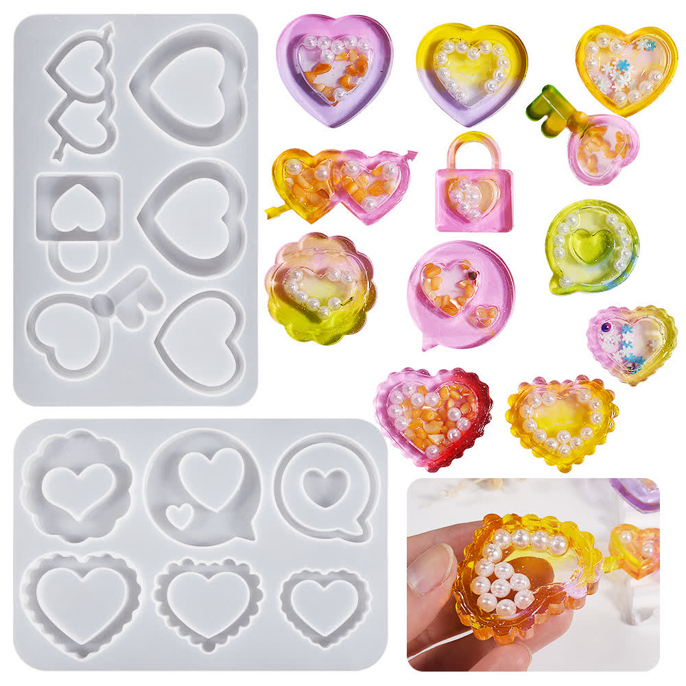 Heart Quicksand Pendant Mold (WYD-437)