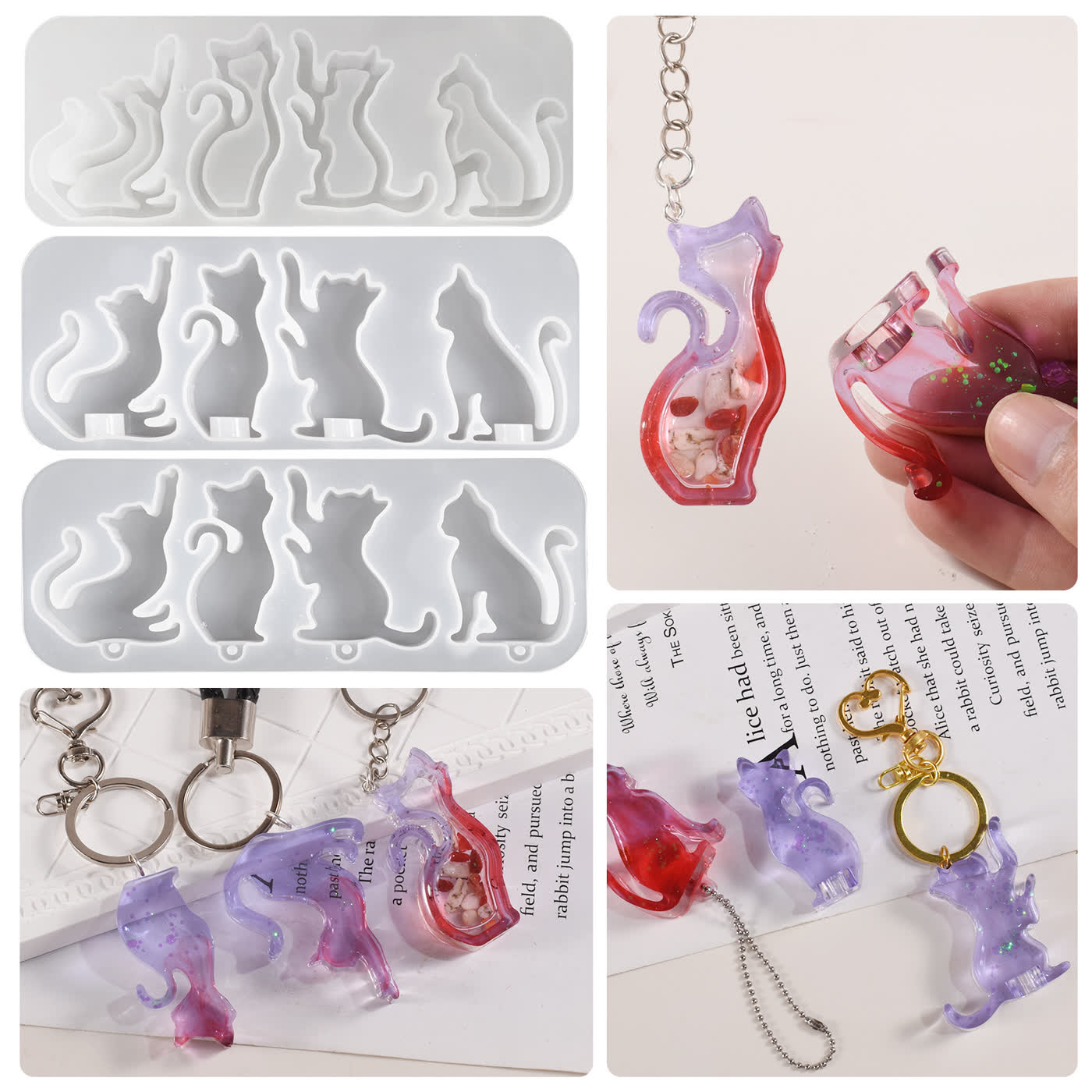 Kitten Keychain Pendant Mold (WYD-400)
