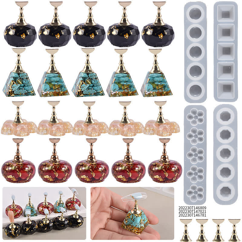Nail Practice Stand Round Resin Mold (WYD-314)