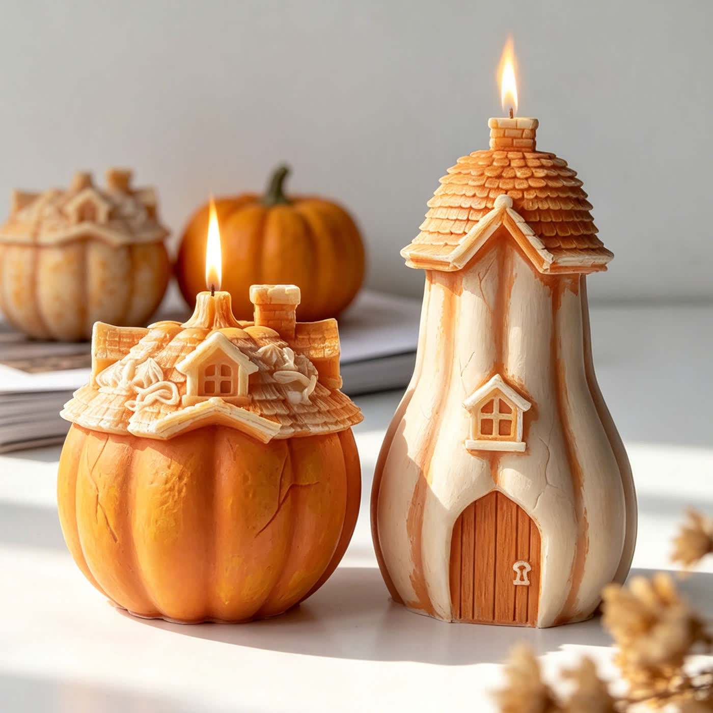 Pumpkin House Halloween Candle Mold (WYD-127)