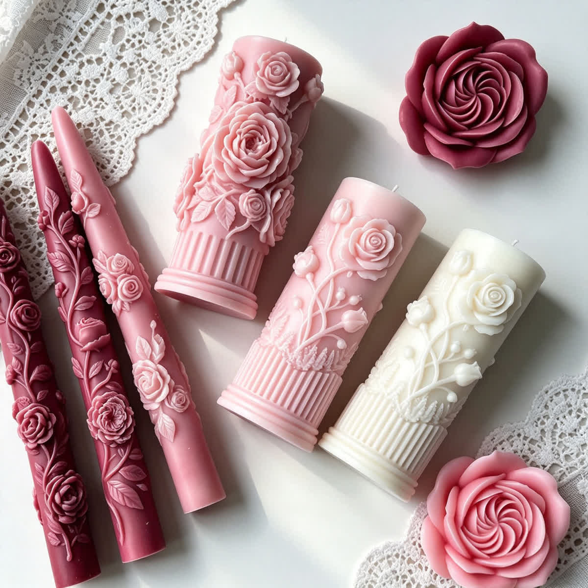 Rose Cylinder Candle Mold (WYD-018)