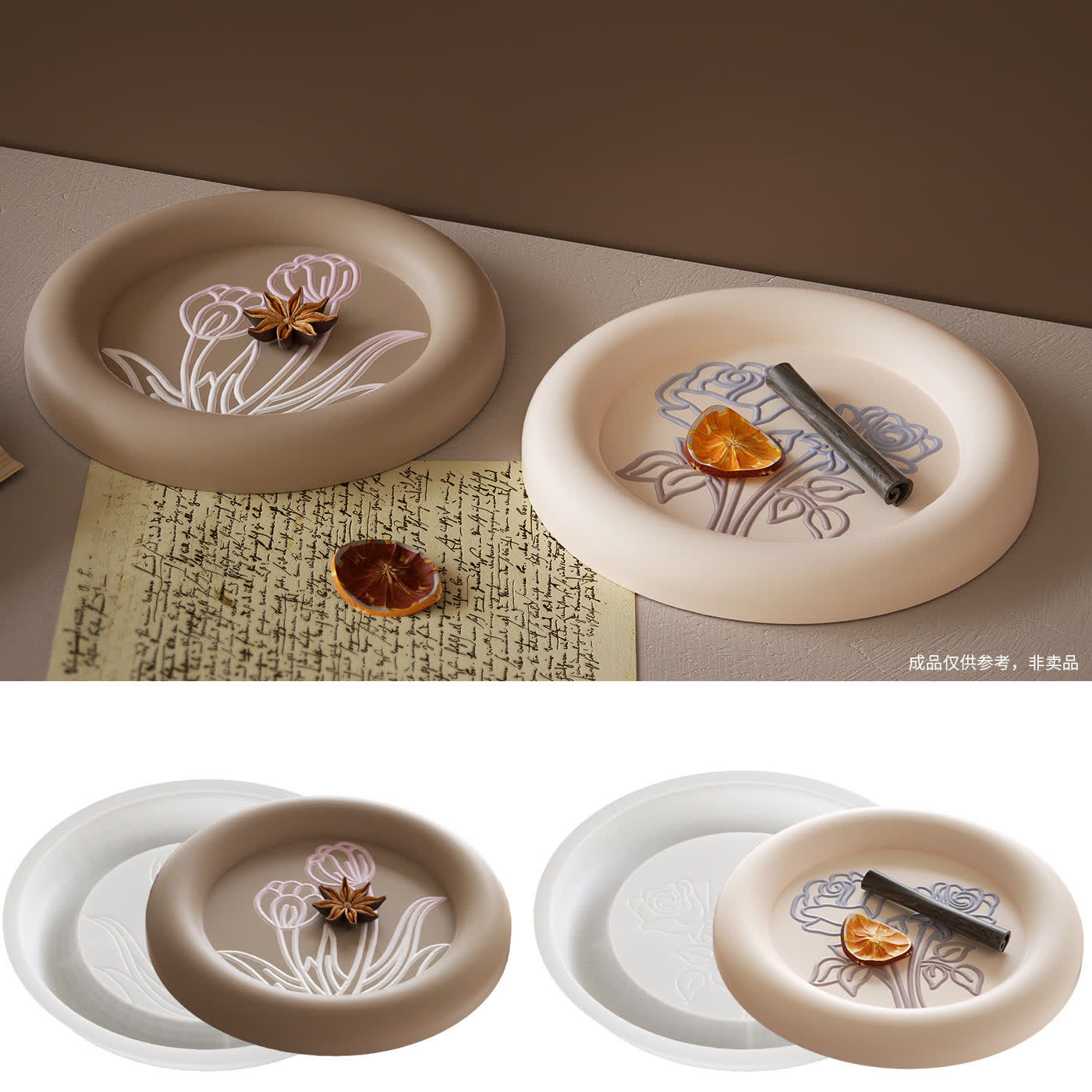 Round Rose Gypsum Mold (WYD-224)