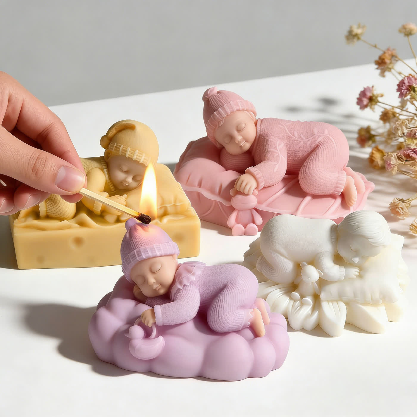 Sleeping Baby Angel Candle Mold (WYD-159)