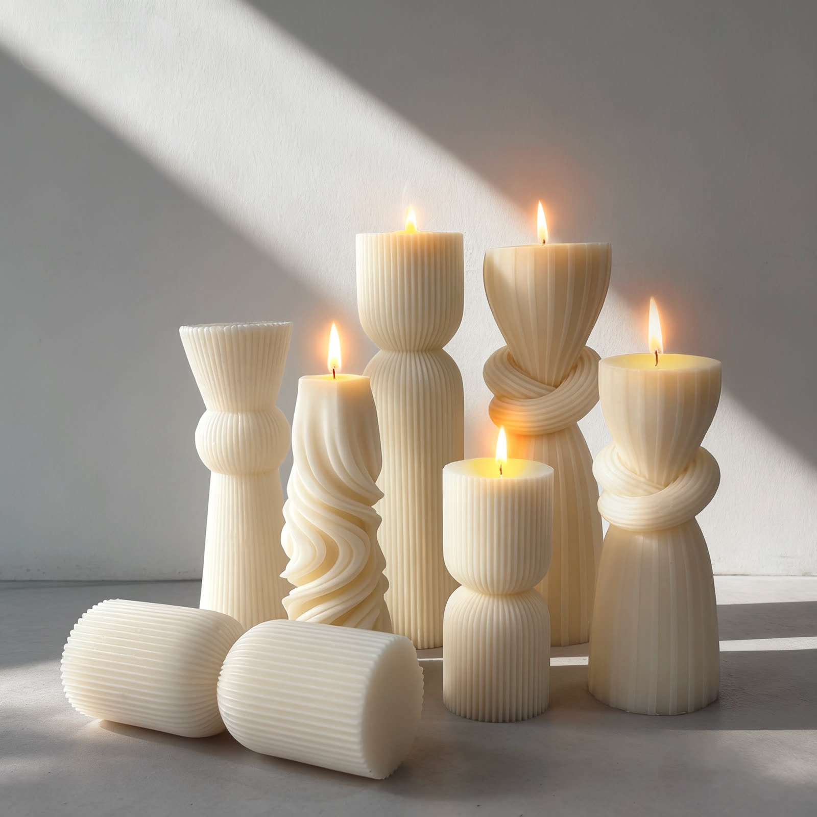 Stripe Pillar Cylinder Candle Mold (WYD-057)