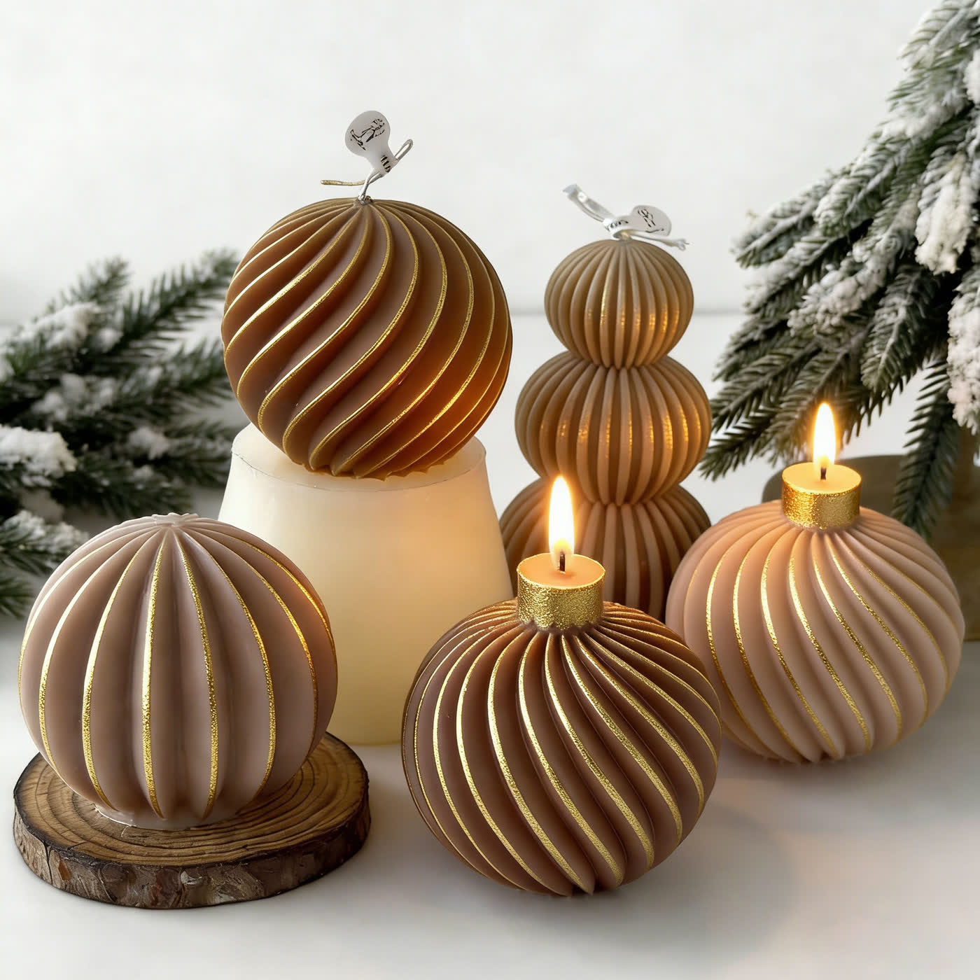 Stripe Sphere Candle Mold (WYD-038)