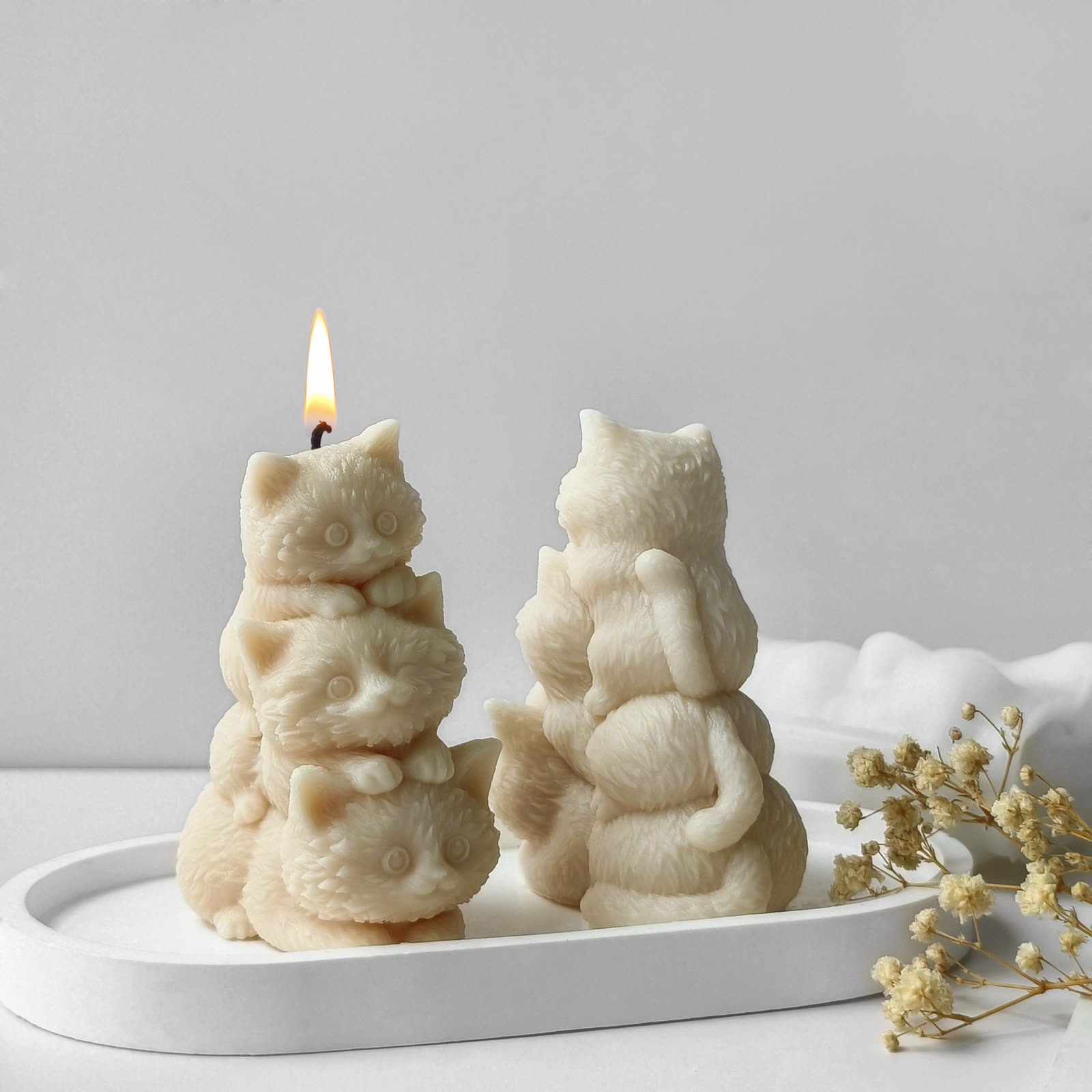 Three Kittens Stacking Candle Mold (WYD-142)