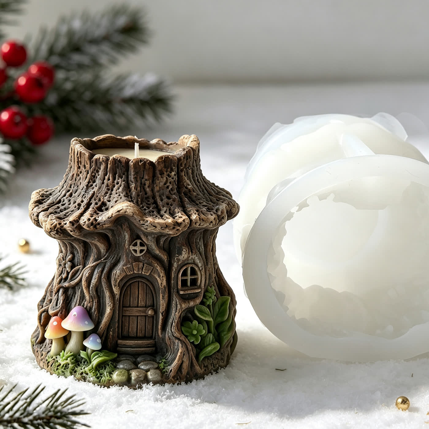 Treehouse Tree Stump Candle Mold (WYD-015)