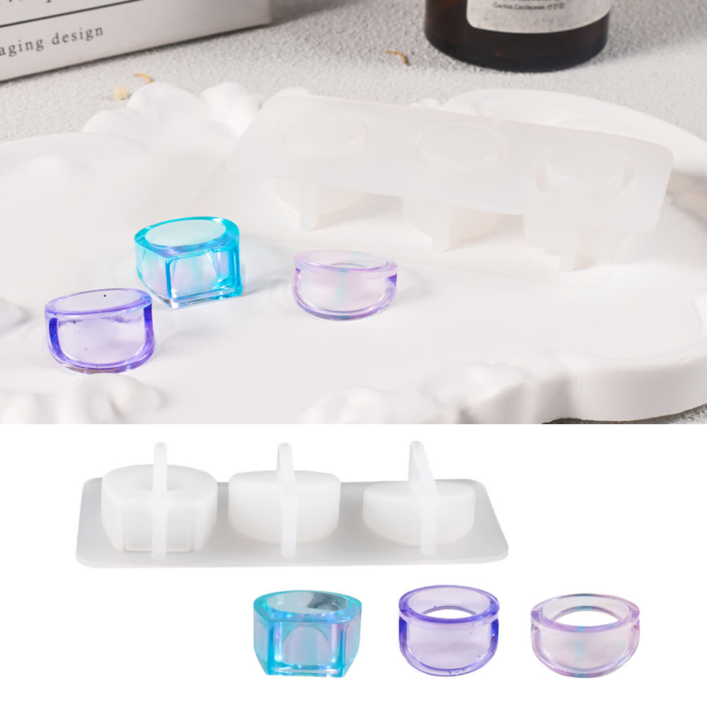 Triple Ring Jade Inlay Ring Mold (WYD-773)
