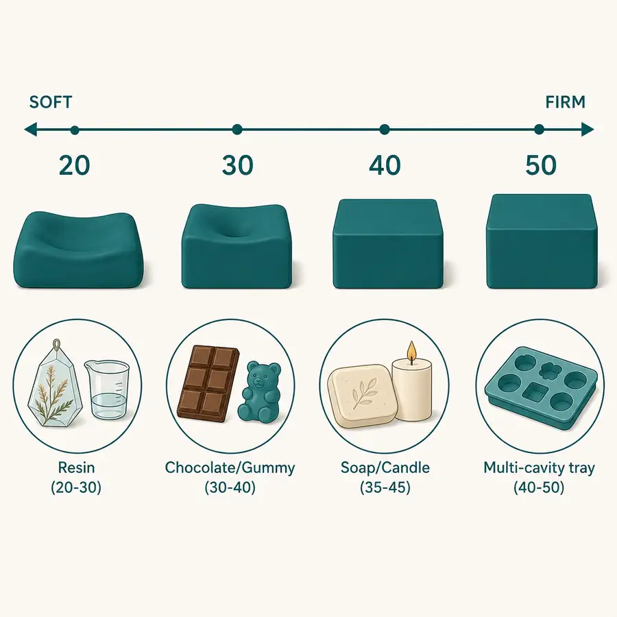 Shore A hardness scale reference