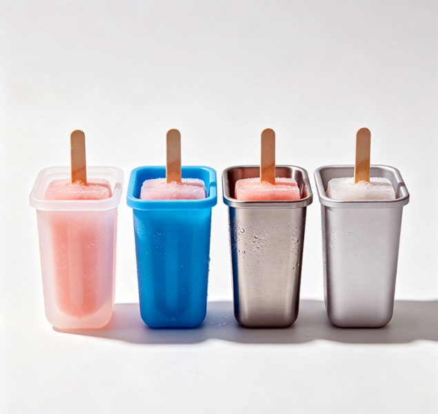 Popsicle mold for layered fills
