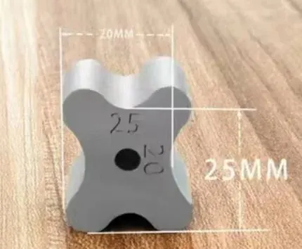 Concrete spacer reference showing 20 mm and 25 mm dimensions