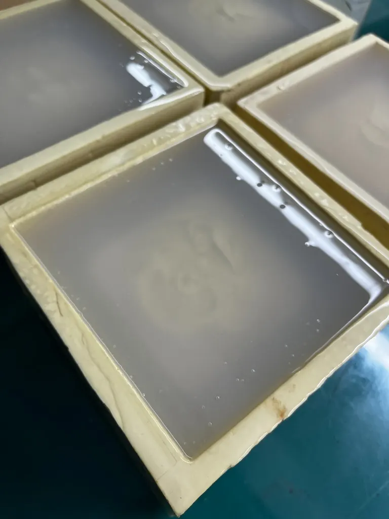 Open boxes after pour