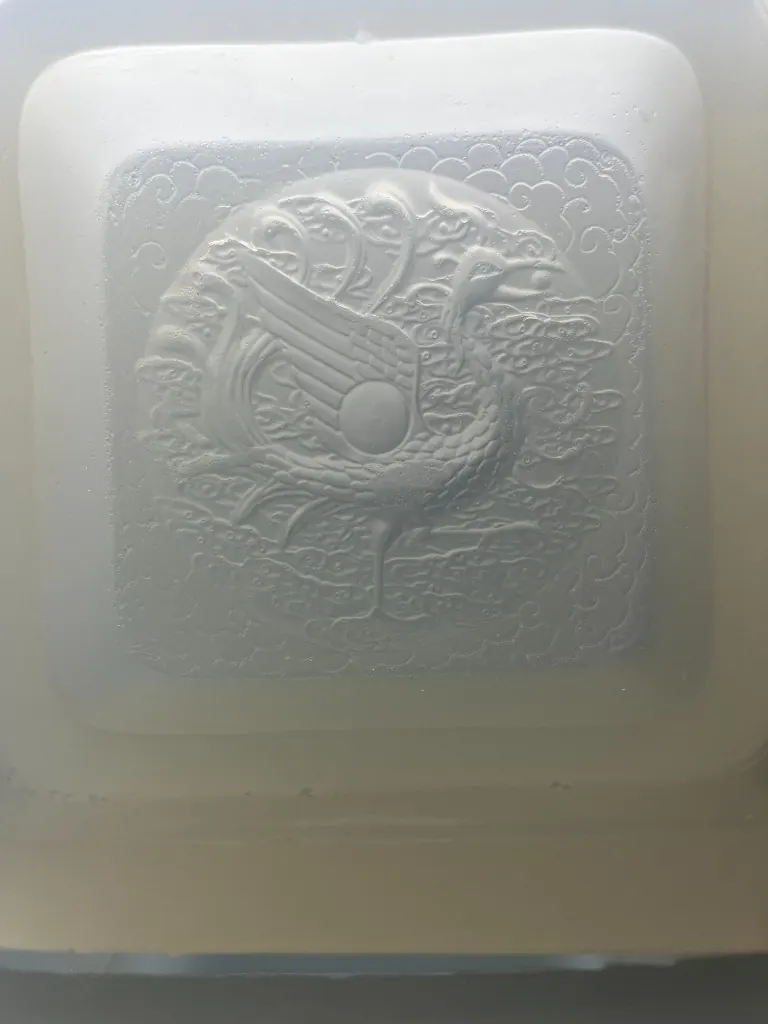 Crane Relief in a Plaster Silicone Mold