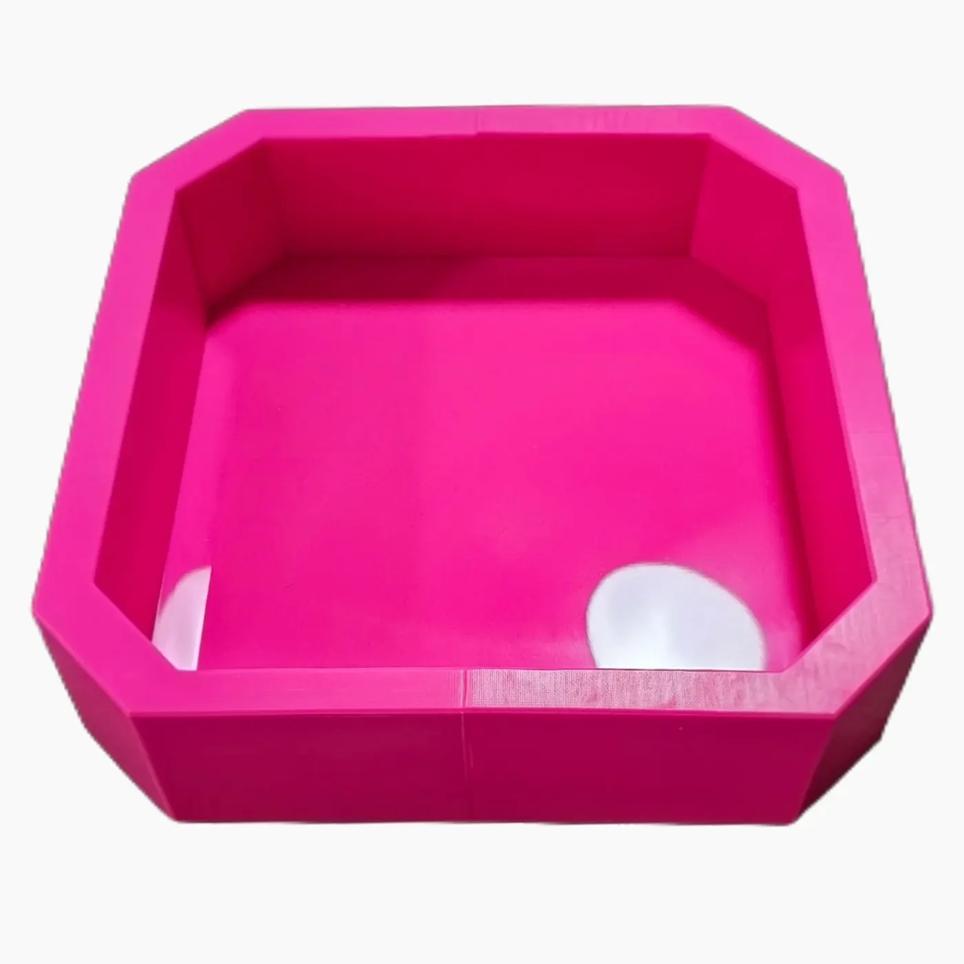 Pink RTV silicone mold for an emerald-style epoxy resin shape
