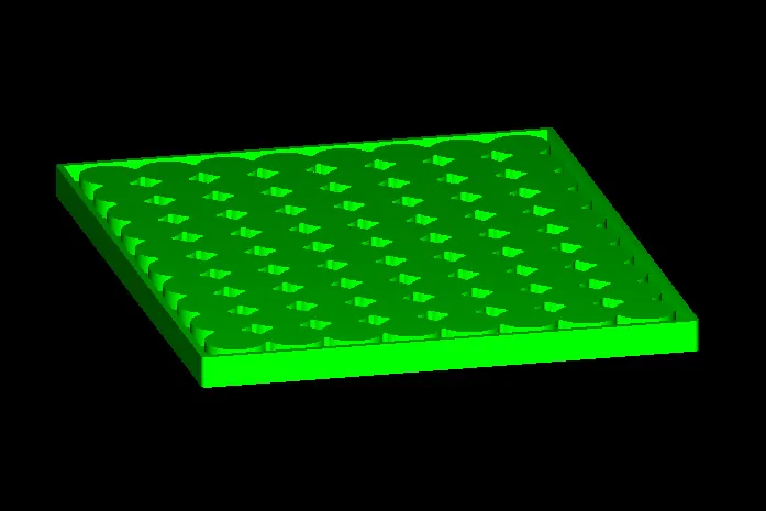 Isometric CAD of a multi-cavity gummy silicone tray
