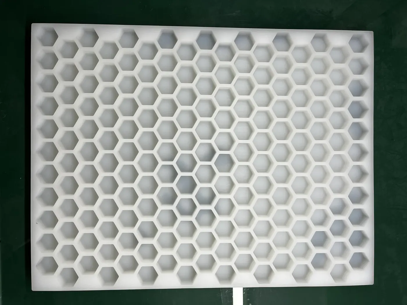 White multi-cavity hexagon silicone gummy tray