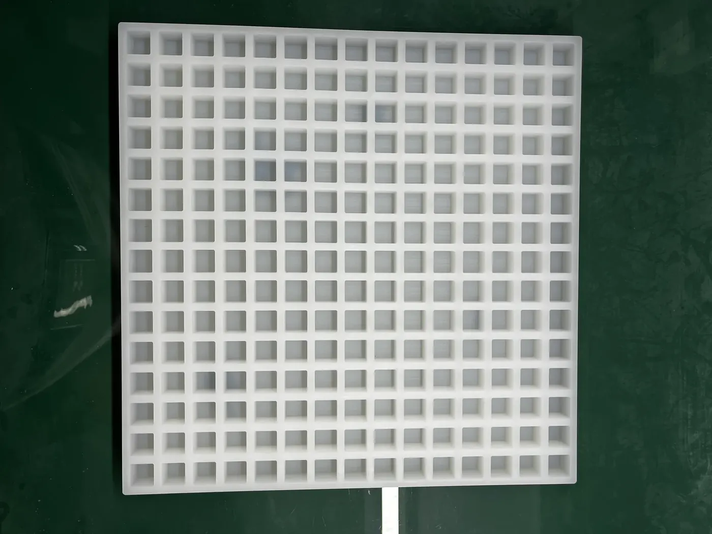 White multi-cavity square silicone gummy tray